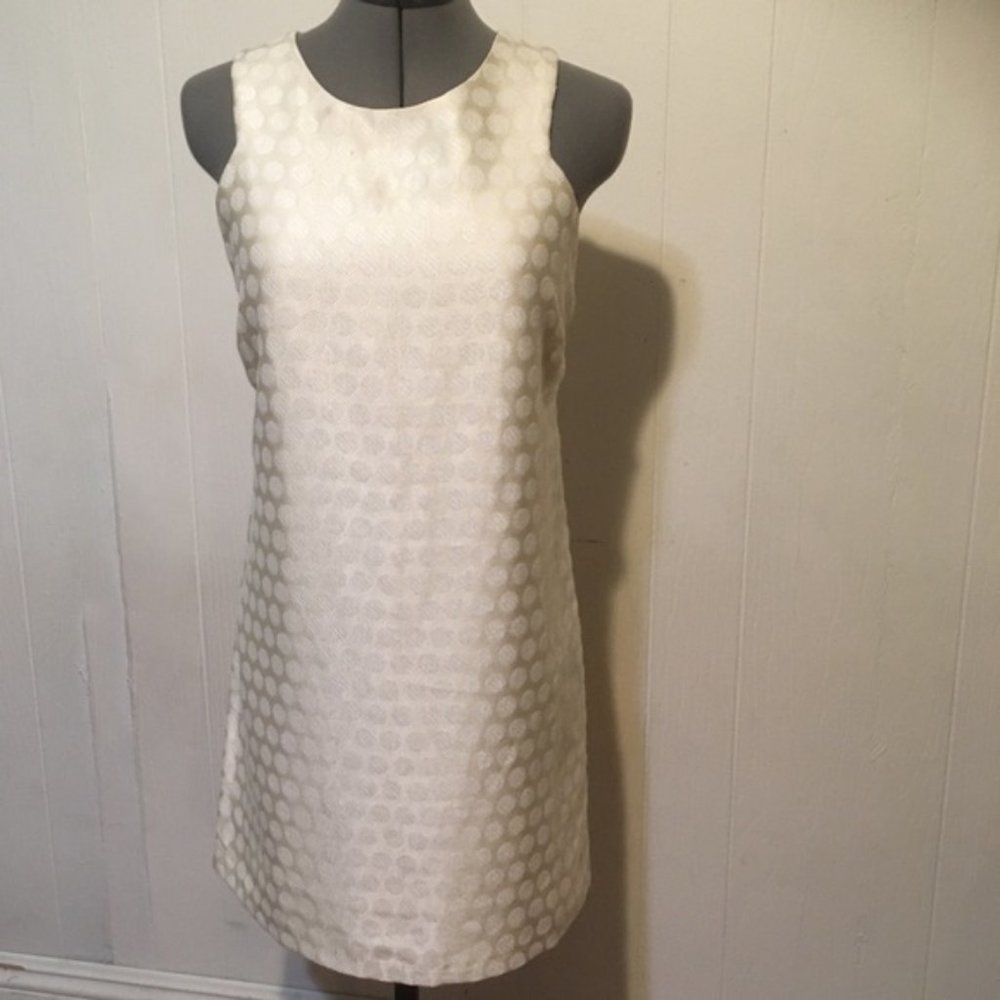 EUC FURY cream textured polka dot dress